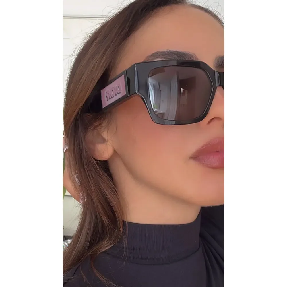 NEW Dior CD SU Sunglasses in Black Holographic Pink Logo - Picture 9 of 10